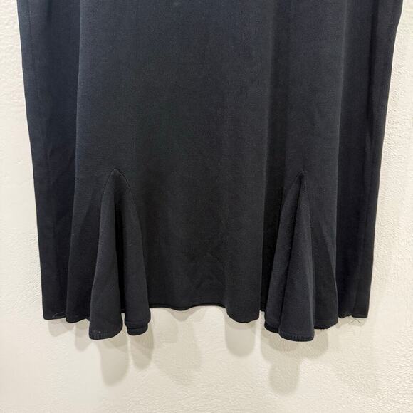 Ming Wang Black Sleeveless Acrylic Knit Midi Dress Godet Inserts Y2K Size XL - Picture 3 of 8